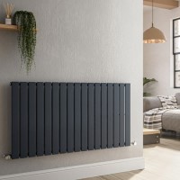 Riace Anthracite Horizontal Flat Designer Radiator 600x1156mm Single Panel 2701 BTU