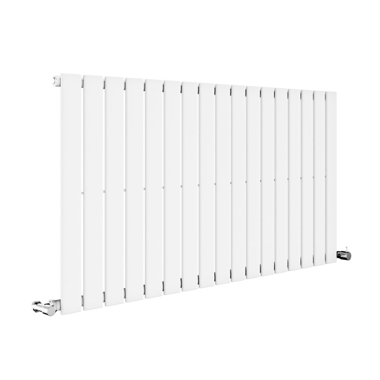 Riace White Horizontal Flat Designer Radiator 600x1156mm Single Panel 2701 BTU