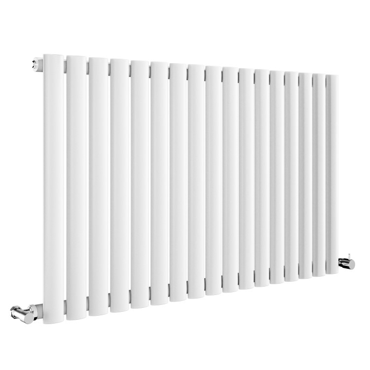 Sorrento White Horizontal Oval Designer Radiator 600x1003mm Single Panel 2679 BTU