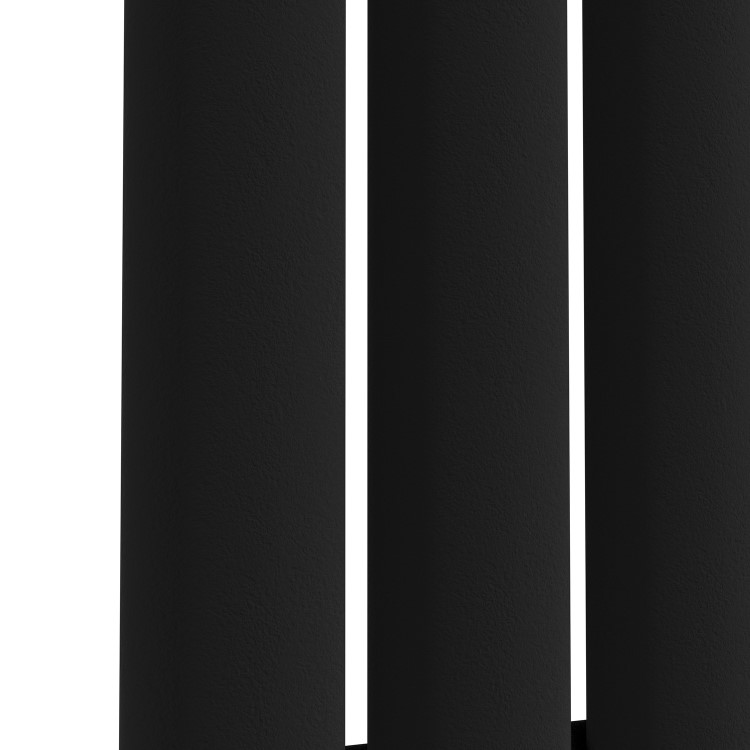 Sorrento Midnight Black Horizontal Oval Designer Radiator 600x1180mm Single Panel 3152 BTU