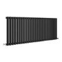 Sorrento Midnight Black Horizontal Oval Designer Radiator 600x1593mm Single Panel 4255 BTU