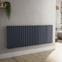 Sorrento Anthracite Horizontal Oval Designer Radiator 600x1593mm Single Panel 4255 BTU