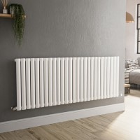 Sorrento White Horizontal Oval Designer Radiator 600x1593mm Single Panel 4255 BTU