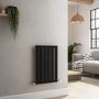 Riace Midnight Black Horizontal Flat Designer Radiator 600x408mm Single Panel 953 BTU