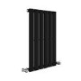 Riace Midnight Black Horizontal Flat Designer Radiator 600x408mm Single Panel 953 BTU