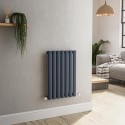 HS7-600-DGCO Sorrento Anthracite Horizontal Oval Designer Radiator 600x413mm Single Panel 1103 BTU