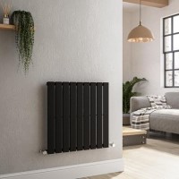 Riace Midnight Black Horizontal Flat Designer Radiator 600x612mm Single Panel 1430 BTU Riace Midnight Black Horizontal Flat Designer Radiator 600x612mm Single Panel 1430 BTU