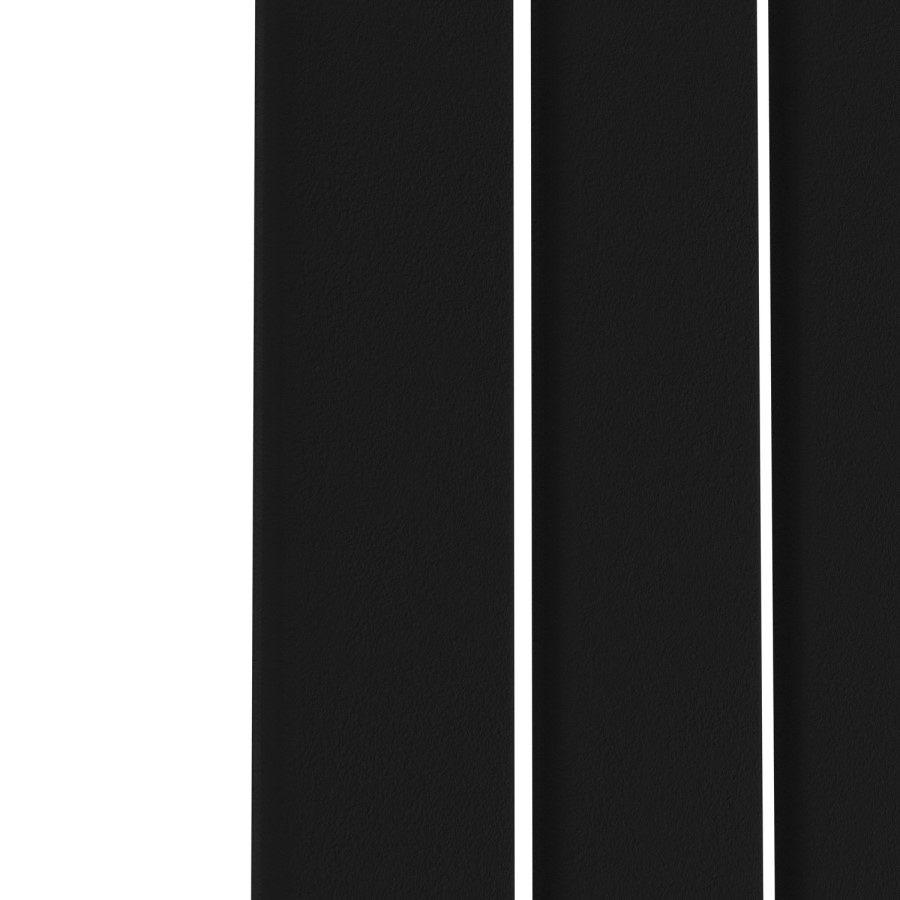Riace Midnight Black Horizontal Flat Designer Radiator 600x612mm Single Panel 1430 BTU