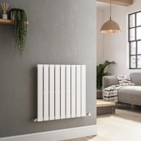 Riace White Horizontal Flat Designer Radiator 600x612mm Single Panel 1430 BTU Riace White Horizontal Flat Designer Radiator 600x612mm Single Panel 1430 BTU
