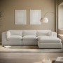 Large Beige Boucle Reversible 4 Seater Chaise Corner Sofa - Hudson