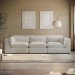 Beige Boucle 4 Seater Sofa - Hudson