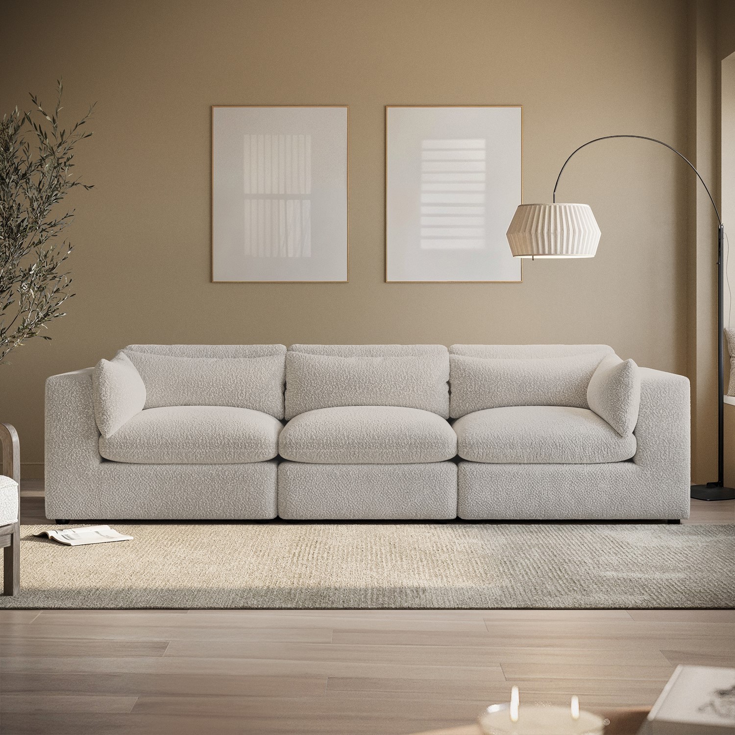 Boucle 4 Seater Sofa