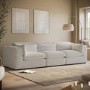 Beige Boucle 4 Seater Sofa - Hudson