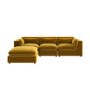 Large Mustard Velvet Reversible 4-Seater Corner Sofa - Hudson