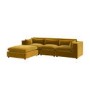 Large Mustard Velvet Reversible 4-Seater Corner Sofa - Hudson