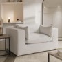 ONLY OPENED - Beige Boucle Love Seat - Hudson