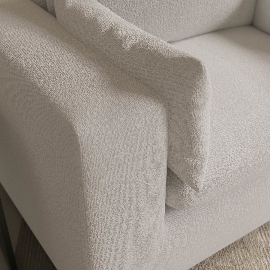 Beige Boucle Cuddle Chair - Hudson