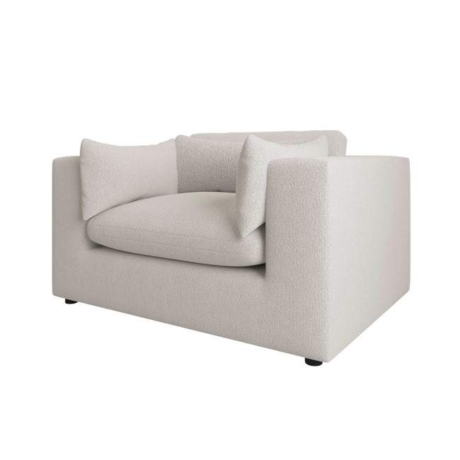 ALMOST PERFECT - Beige Boucle Love Seat - Hudson