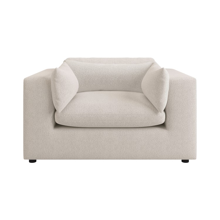 ONLY OPENED - Beige Boucle Love Seat - Hudson