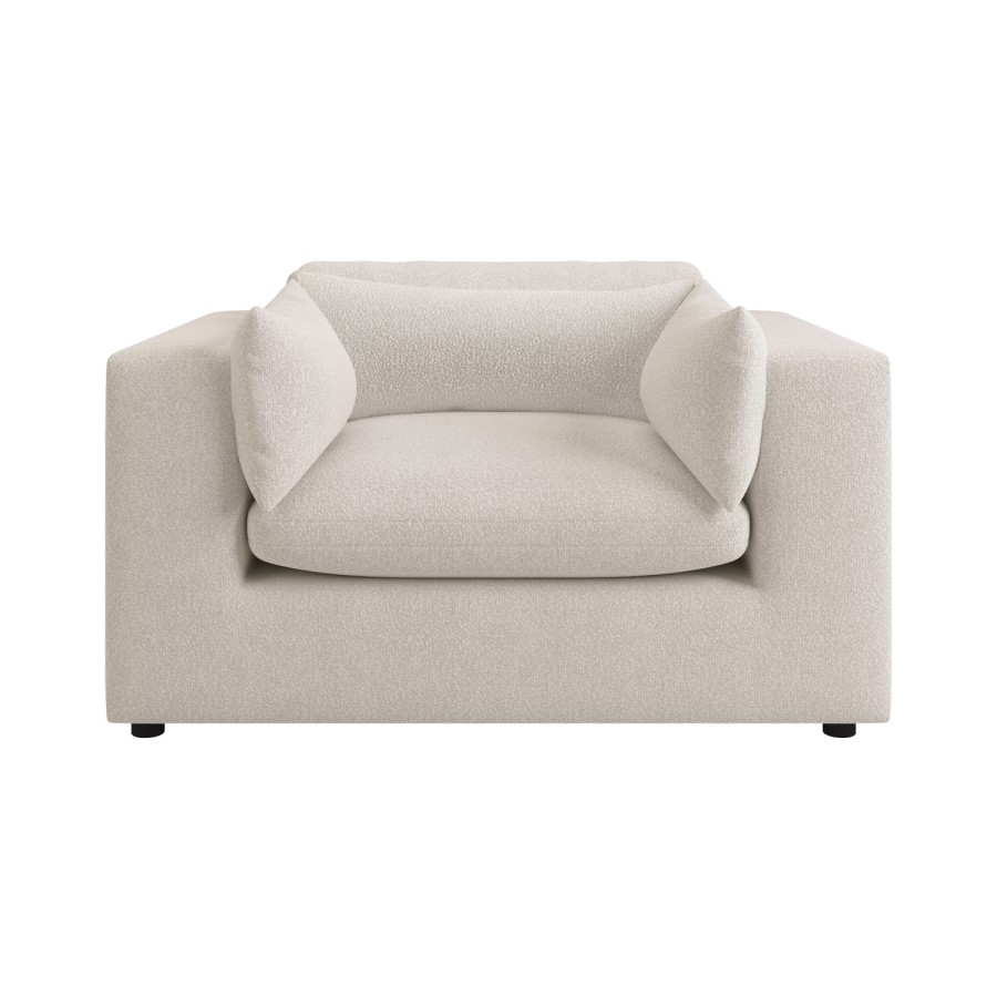 Beige Boucle Cuddle Chair - Hudson