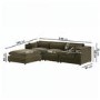 Large Khaki Green Velvet Reversible 4 Seater Chaise Corner Sofa - Hudson