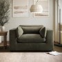 Khaki Green Velvet Cuddle Chair - Hudson