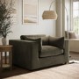 Khaki Green Velvet Cuddle Chair - Hudson