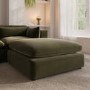 ALMOST PERFECT - Hudson Khaki Green Velvet Footstool