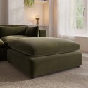 A2/HSN009 ALMOST PERFECT - Hudson Khaki Green Velvet Footstool