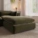 Khaki Green Velvet Footstool - Hudson