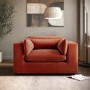 Burnt Orange Velvet Cuddle Chair - Hudson