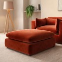 A2/HSN011 ALMOST PERFECT - Burnt Orange Velvet Footstool - Hudson