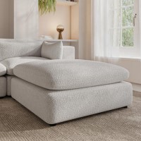 ONLY OPENED - Hudson Beige Boucle Footstool