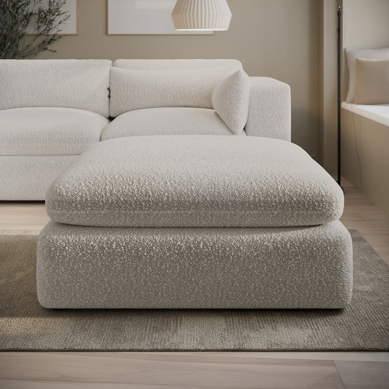 Boucle Footstool