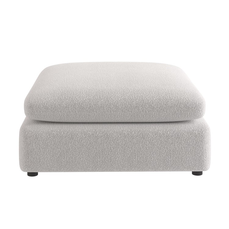 Beige Boucle Footstool - Hudson 