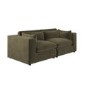 Khaki Green Velvet 3 Seater Sofa - Hudson