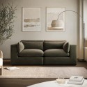 HSN014 Khaki Green Velvet 3 Seater Sofa - Hudson