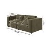 Khaki Green Velvet 3 Seater Sofa - Hudson