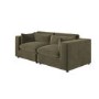 Khaki Green Velvet 3 Seater Sofa - Hudson