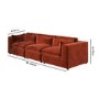 Large Burnt Orange Velvet 4 Seater Sofa - Hudson