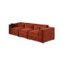 Large Burnt Orange Velvet 4 Seater Sofa - Hudson