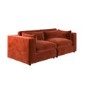 Burnt Orange Velvet 3 Seater Sofa - Hudson