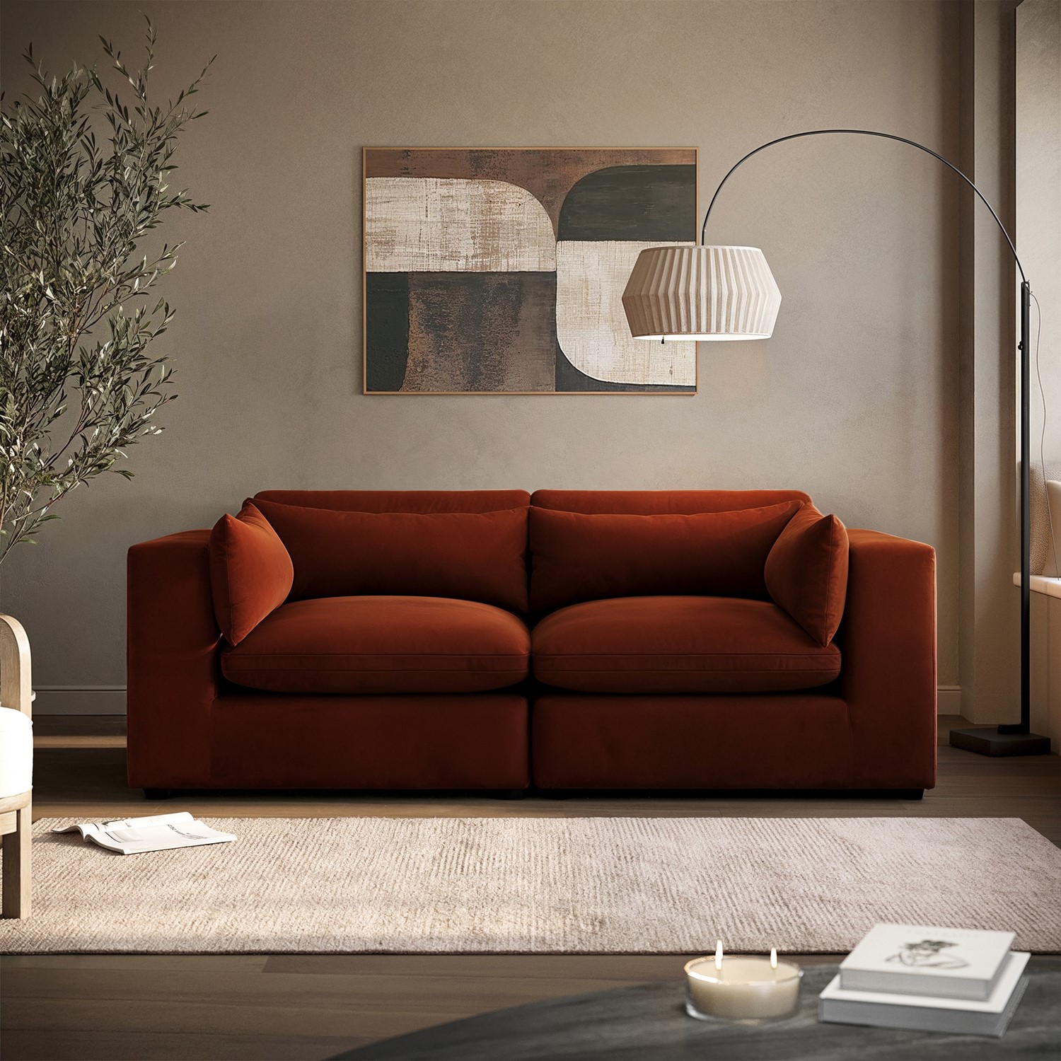 Burnt Velvet 3 Seater Sofa