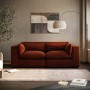 Burnt Orange Velvet 3 Seater Sofa - Hudson