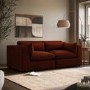 Burnt Orange Velvet 3 Seater Sofa - Hudson
