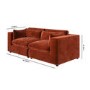 Burnt Orange Velvet 3 Seater Sofa - Hudson