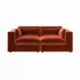 Burnt Orange Velvet 3 Seater Sofa - Hudson