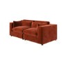 Burnt Orange Velvet 3 Seater Sofa - Hudson