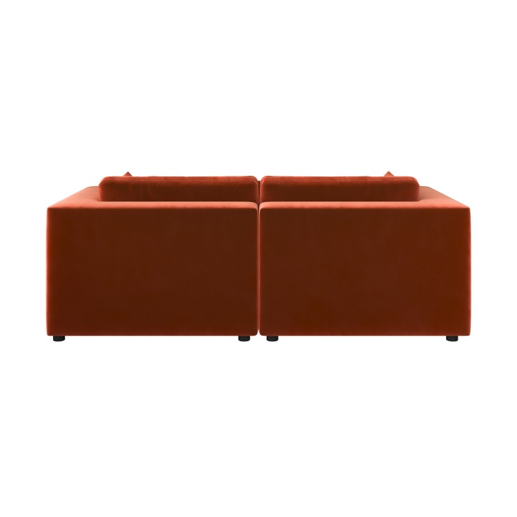 Burnt Orange Velvet 3 Seater Sofa - Hudson