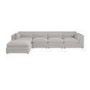 Beige Boucle 5-Seater L-Shape Corner Sofa with Reversible Chaise - Hudson